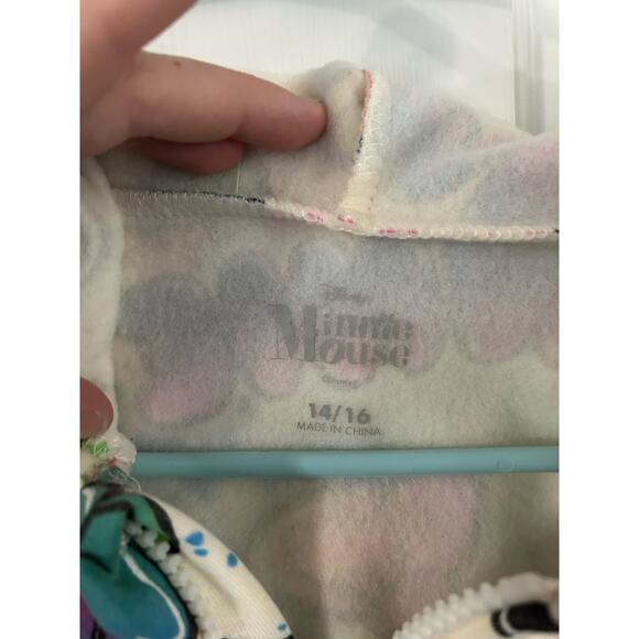 Disney Minnie Mouse Girls Hooded Zip Up Sweater - Size 14/16 - Picture 2 of 3